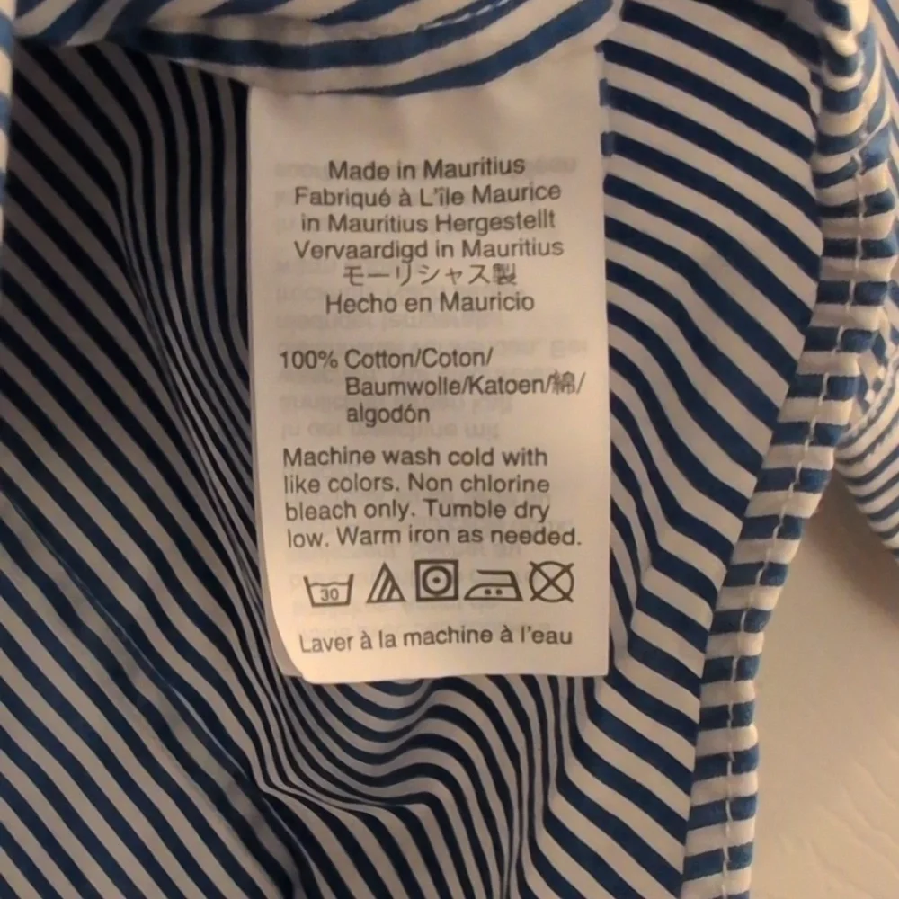 J. Crew XS Blue and White Striped Button Down